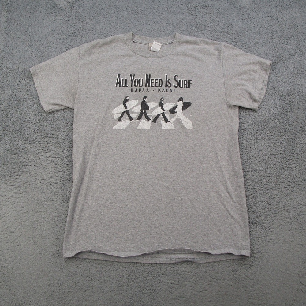 Coastal Classics All You Need Is Surf Beatles Parody T-Shirt Gray Mens Medium